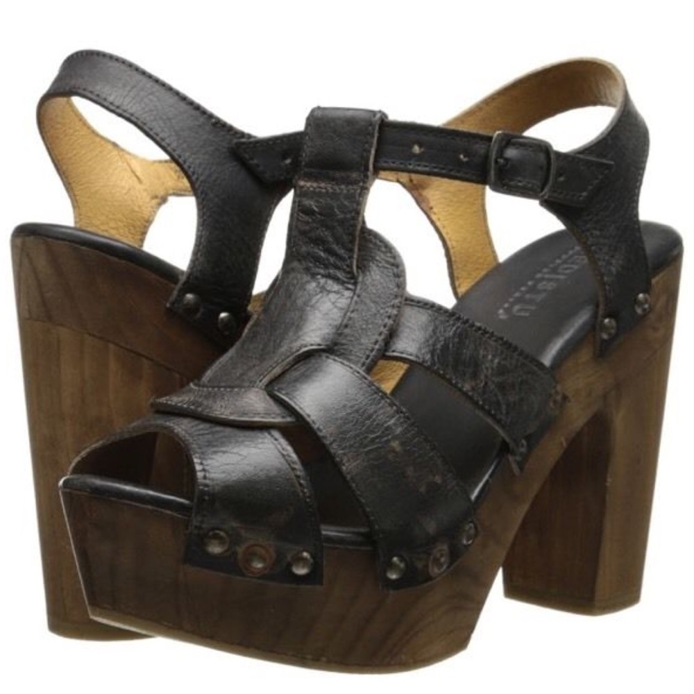 Bed Stü Black Platform Sandals